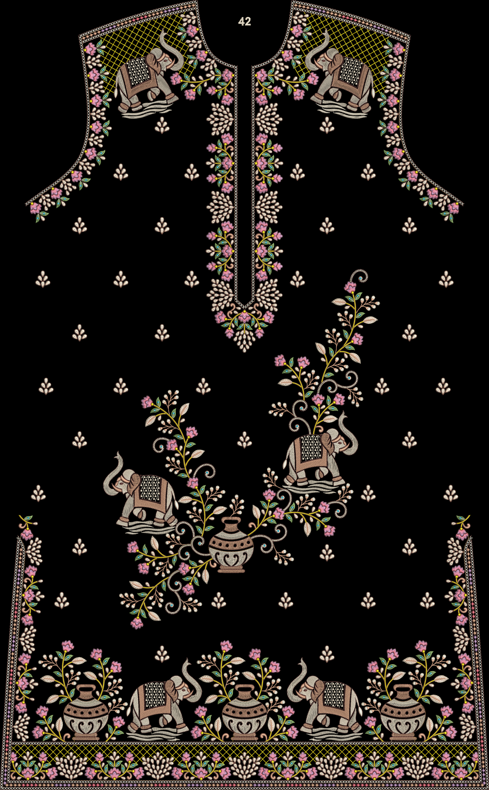 300+ MEN'S KURTA EMB DESIGN BUNDLE - Image 12